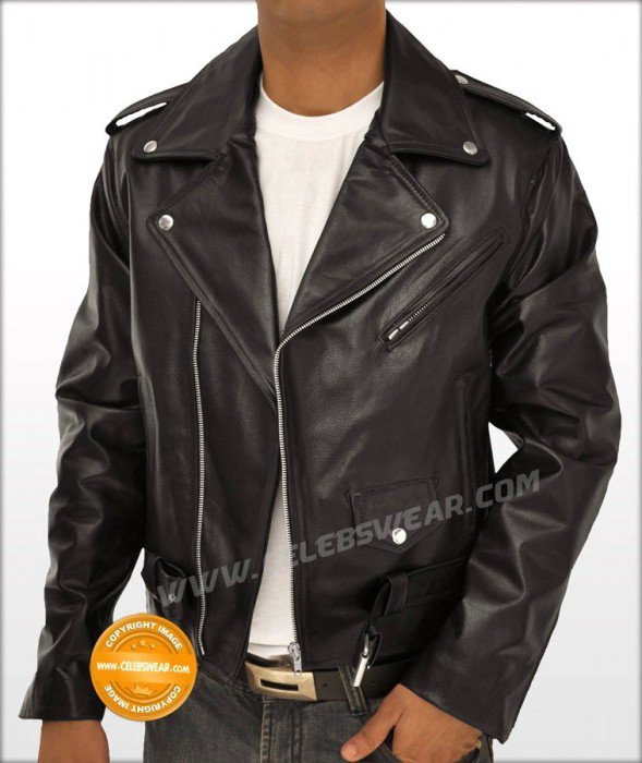 Arnold Terminator Heavy Cowhide Black Motorcycle Jacket
