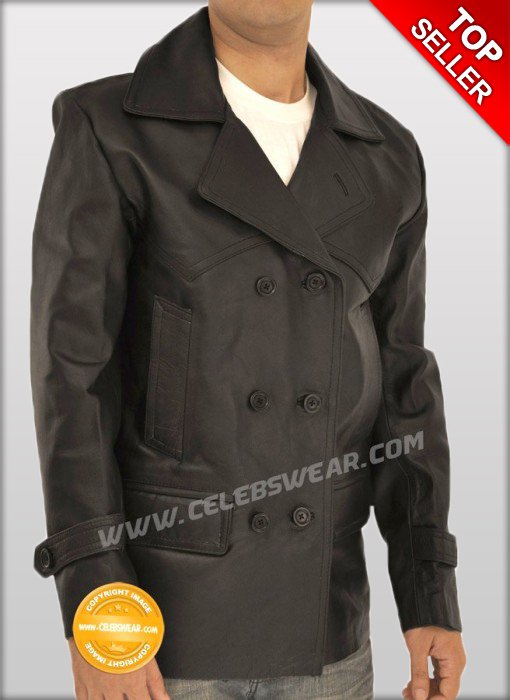 WW2 German Dr Who Black Cowhide Leather Jacket / Coat