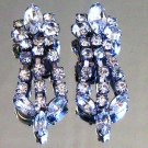 Clear Dangle Rhinestones Clip Earrings