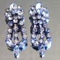 Clear Dangle Rhinestones Clip Earrings