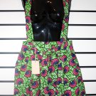 Green and Pink Floral Skirt with Suspenders