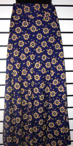 Blue Floral High Waste Long Skirt