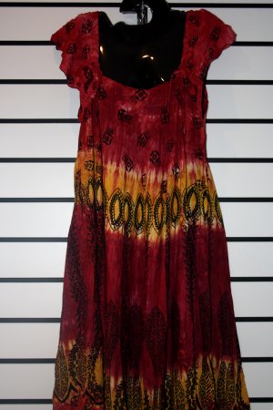 Red African Print Short Dress