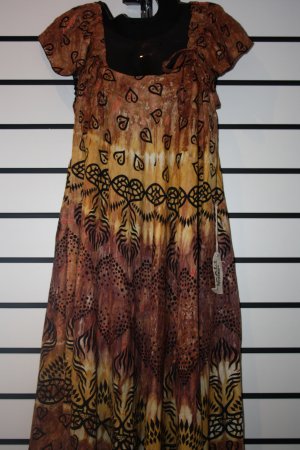 Brown and Yellow African Print Short Dress