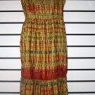 Yellow and Red Sleeveless Long Dress