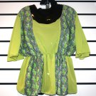 Green Chiffon Mix Top