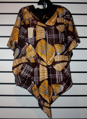 Brown African Print Pointy Bottom Top