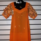 Orange Chiffon Short Gown