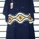Navy Blue Chiffon Short Gown