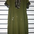 Olive Green Chiffon Short Dress