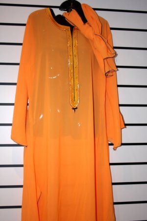 Orange Chiffon Long Gown