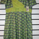 Green Chiffon/Ankara Mix Short Gown