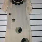 Cream and Green Chiffon Short Gown