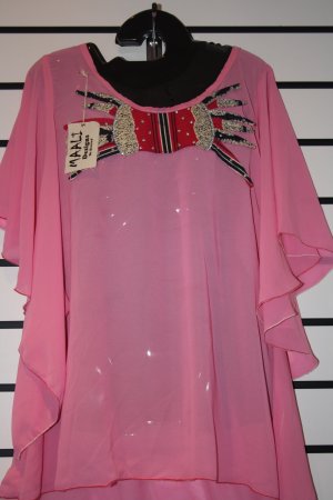 Pink Chiffon/Ankara Butterfly Top