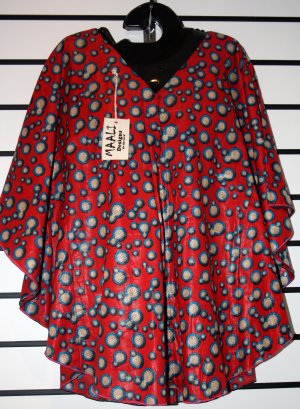 Red An Blue Ankara Print Top