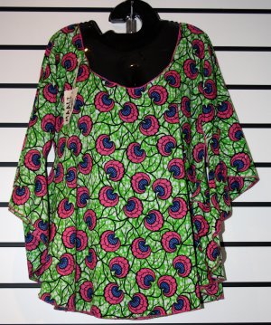 Lemon/Pink Ankara Print Top
