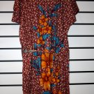 Maroon and Floral Print Kaftan Gown