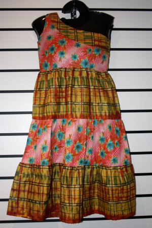 One Shoulder Ankara Mix Dress