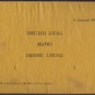 VINTAGE BRITISH INDIA 1940 MOTOR DRIVING LICENCE