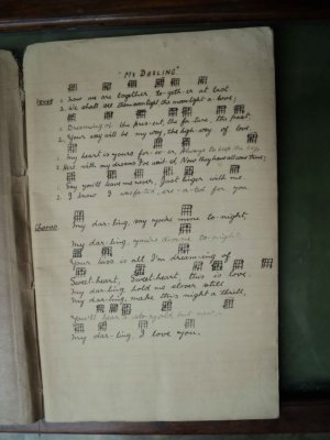 HAND WRITTEN MUSICAL NOTES BRITISH INDIA 1920'S