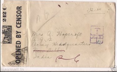 1941 Censor cover 242 C To New Delhi forwarded to Simla  - Nice Example