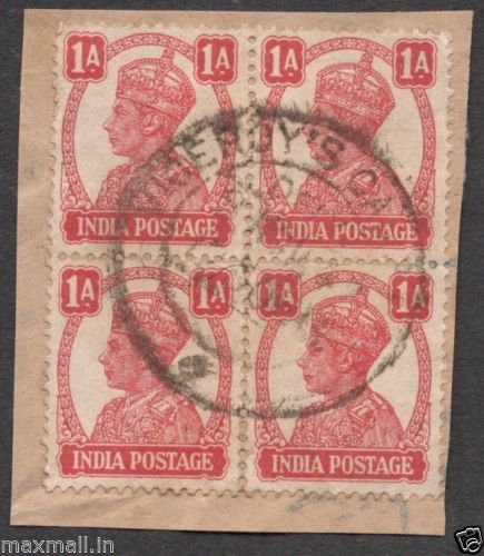 British India Viceroys Camp PO 1940's - Postal mark on Stamp piece of paper