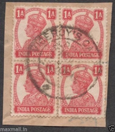British India Viceroys Camp PO 1940's  - Postal mark on Stamp piece of paper