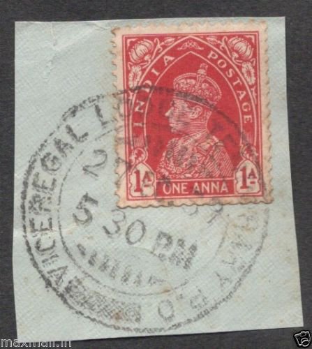 British India Viceroy Camp PO 1939 - Postal mark on piece