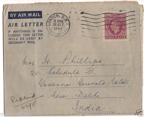 Handwritten Letter 1949 Gov Generals Camp PO