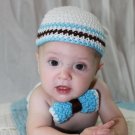 crochet baby boy beanie hat and bow tie
