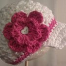 crochet baby girl newsboy hat you choose the size