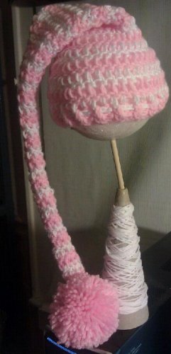 crochet baby longtail elf hat u pick colors (newborn)