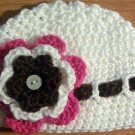 crochet baby girl hat and headband set