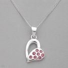 swarovski crystal heart pendant with sterling silver necklace