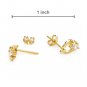 Stud Earrings With 0.67ctw Cubic zirconia Made in 14K/925 Gold plated