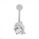 dolphin belly ring in 925 sterling silver