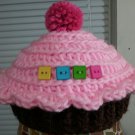 handmade crochet baby girl cupcake hat 0-3 months