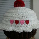 handmade crochet baby girl cupcake hat 3-6 months