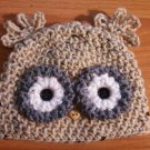 handmade crochet baby boy owl hat 0-3 months