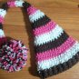 crochet baby longtail elf hat u pick colors (newborn)