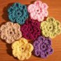 crochet baby girl hat includes 7 flowers you choose flower colors 3-6 months
