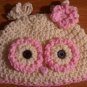 handmade crochet baby girl owl hat 0-3 monthsFrom luckybella72