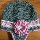 handmade crochet baby girl earflap hat you choose size