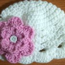 crochet baby girl hat includes 2 interchangeable flowers (newborn)