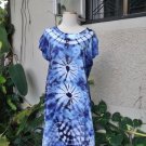 Monotone blue tie dye short dress