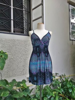 Blue Spaghetti Straps Sundress