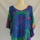 Butterfly Sleeve Tie Dye Top (Blue / Green)