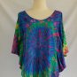 Butterfly Sleeve Tie Dye Top (Blue / Green)