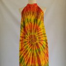 Tie Dye Halter Short Sundress - Orange