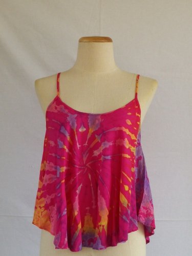 Tie Dye Spagthetti Strap Shocking Pink (M)